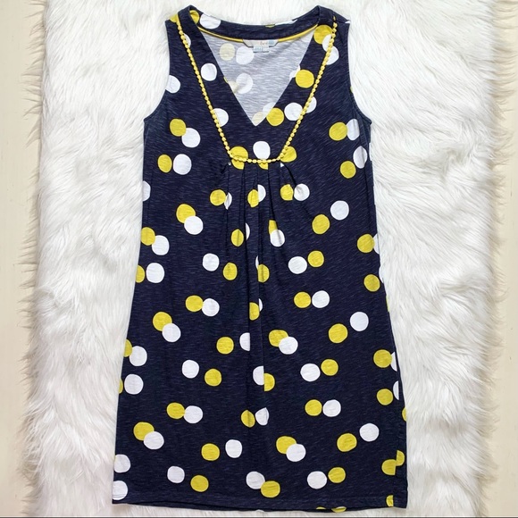 SOLD-Boden Polka Dot Navy Blue Sleeveless Tunic Dress - Picture 5 of 10